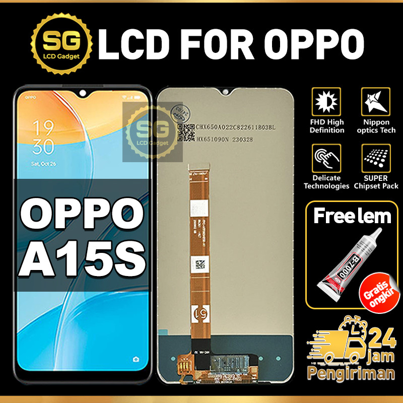 SG LCD OPPO A15S Fullset HP Touchscreen OPPO A15S Free Lem Glass Touch Screen Digitizer COD
