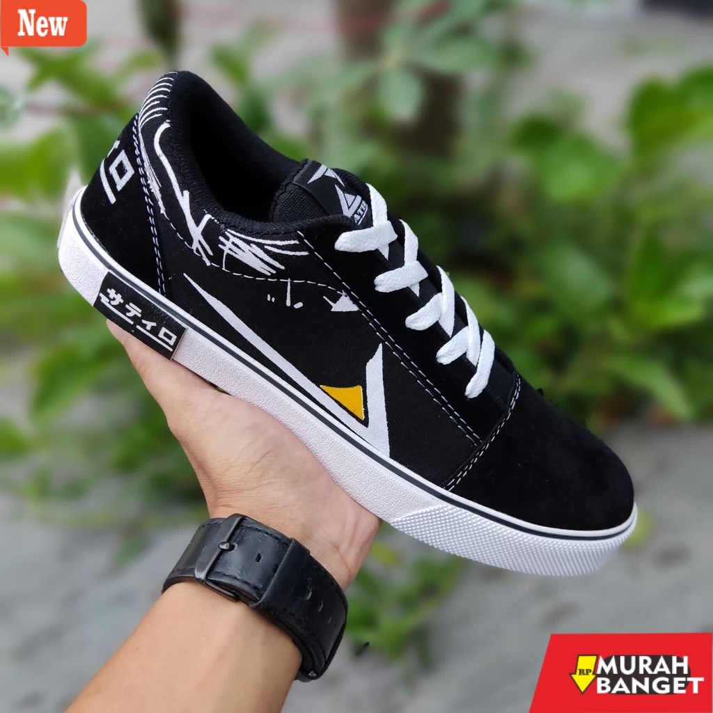 Paling worth it Sepatu sneakers grade orijinal spatu sekolah kuliah model Zatiro Ori White Black ker