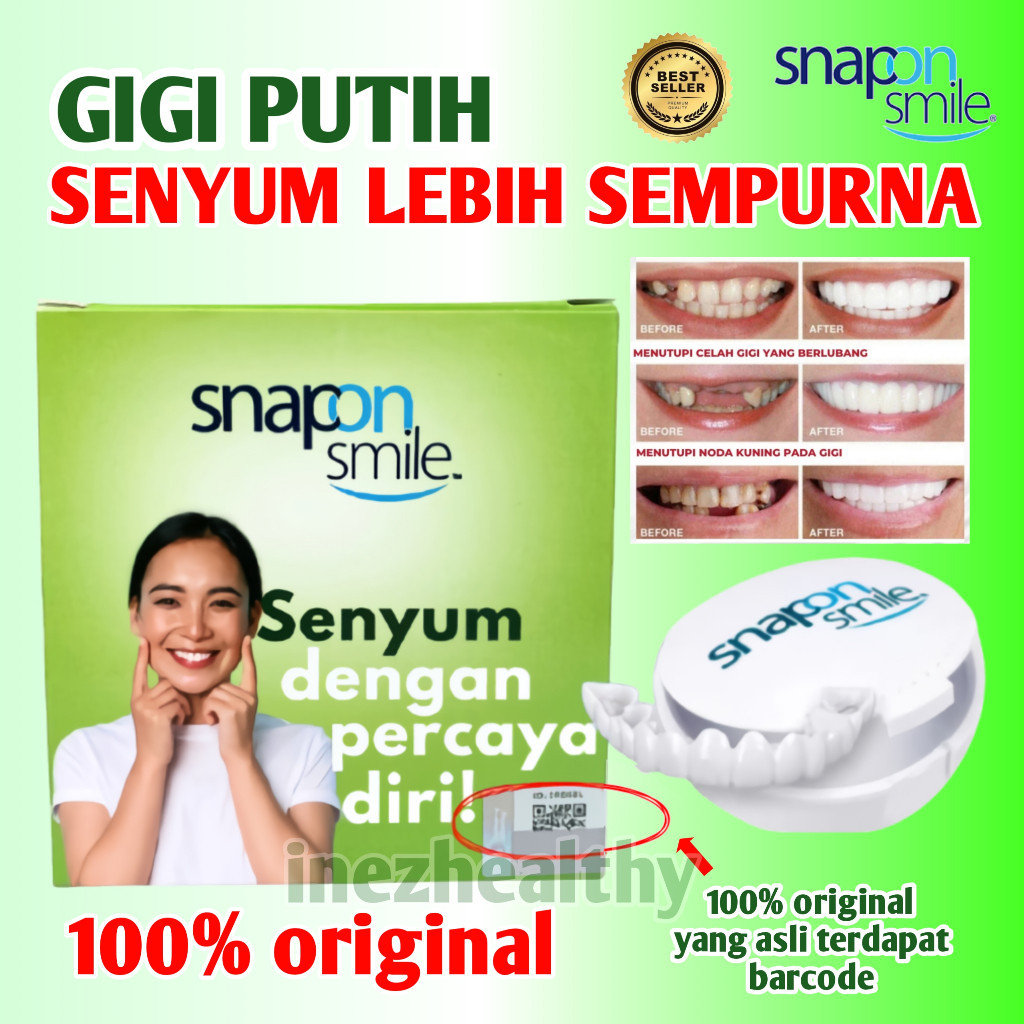 ORIGINAL Snap On Smile 100% Original Veneer Gigi Palsu Atas Bawah Instan Gigi Palsu Vener Silikon Au