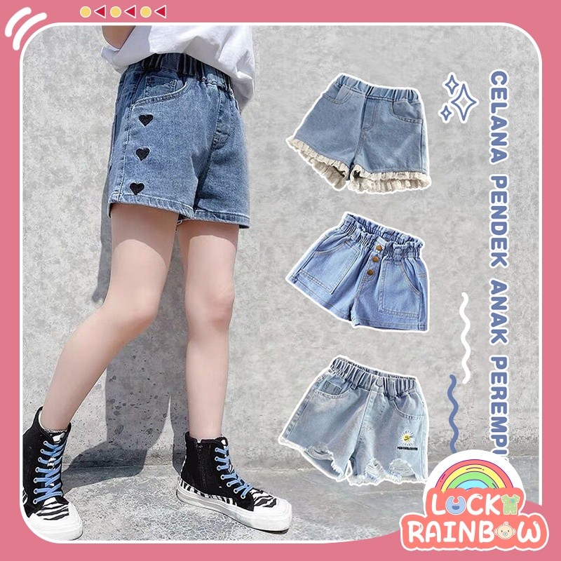 RAF 4 - 13 Tahun Celana Pendek Anak Perempuan Celana Jeans Pendek Anak Perempuan Baggy Pants Celana 