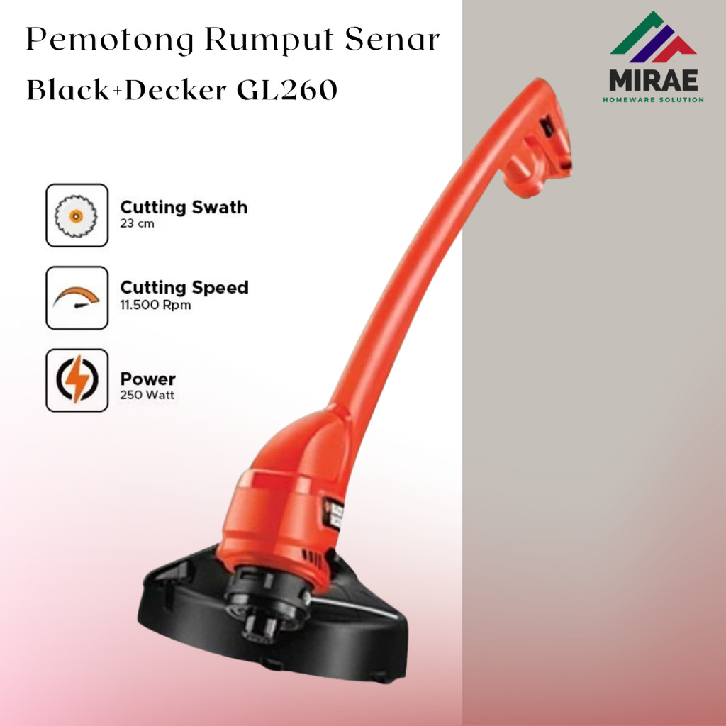 Black Decker Mesin Potong Rumput Listrik GL260 String Trimmer | BlackDecker GL 260