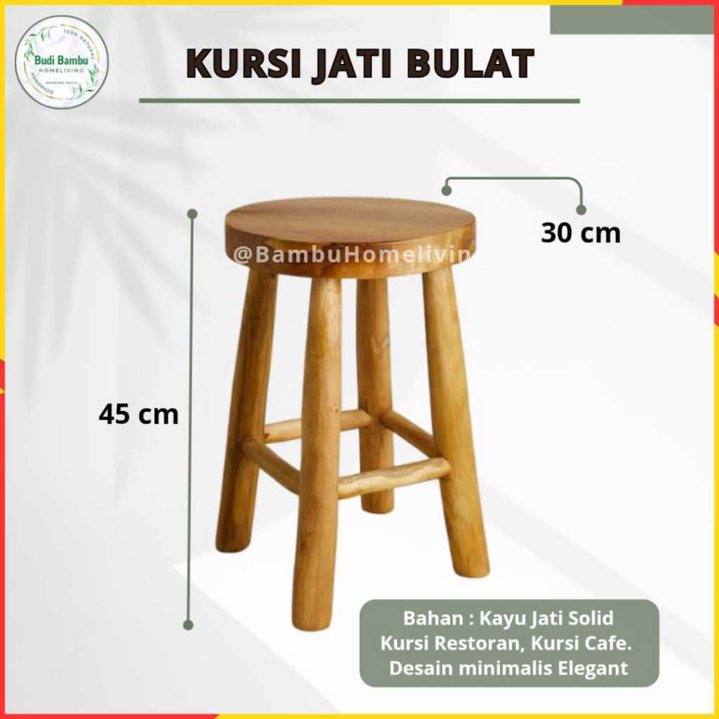 Kursi Jati Bulat Murah  Stool Jati Kursi Kafe Kursi Taman Kursi Bulat Estetik Kursi Cafe Bundar