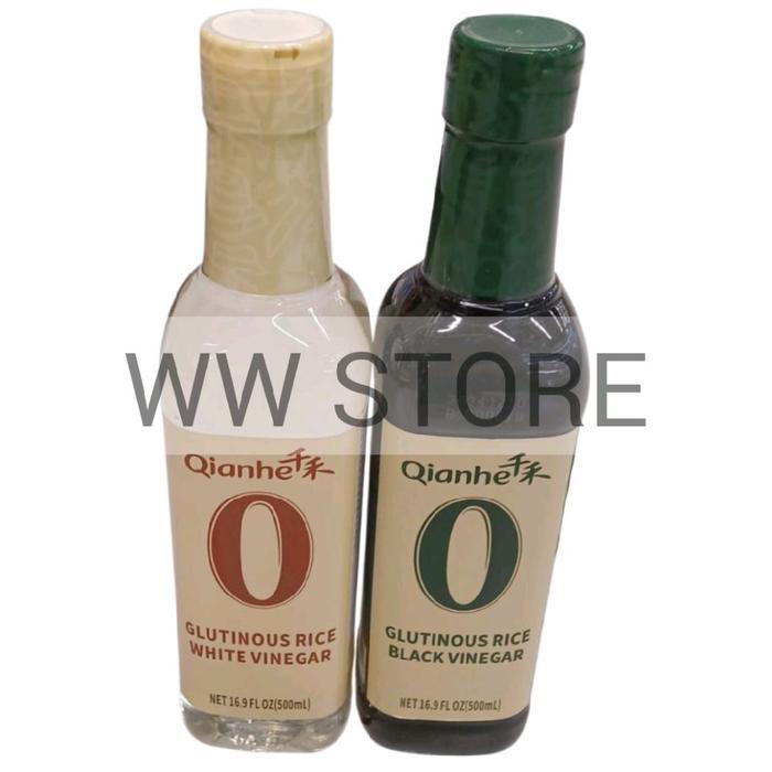 Cuka putih / hitam dari beras ketan halal MUI Qianhe GLUTINOUS RICE WHITE / BLACK VINEGAR 500ml - Cu