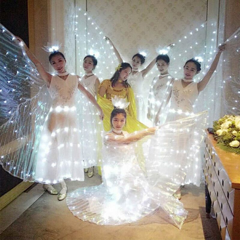 Kostum Sayap Malaikat Anak Aldult Sayap Kerub Belly Dance Led Putih Sayap Tari Penari Sayap Malaikat