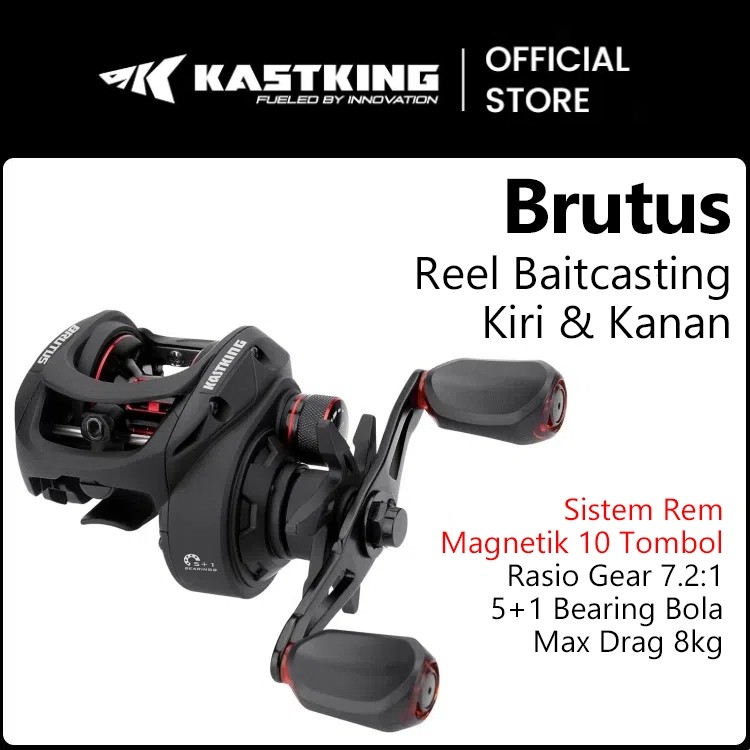 [100% ASLI] KASTKING BRUTUS Reel BC Baitcasting Reel Pancing 5+1 BB, 7.2:, 8kg Max Drag Clicker
