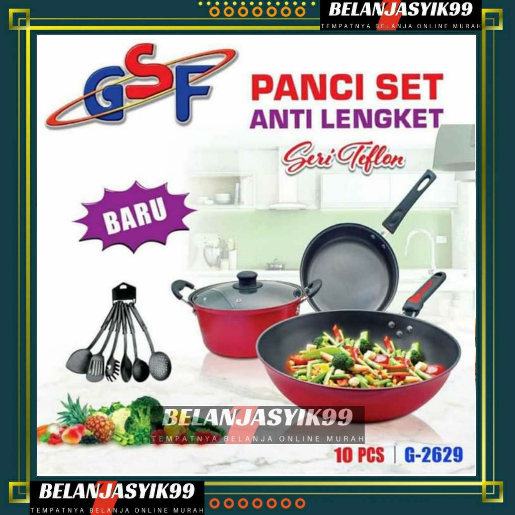 [TERMURAH] PANCI SET GSF G-2629 / PANCI SET SPATULA GSF 2629 / PANCI SET SERI TEFLON SPATULA 10PCS G