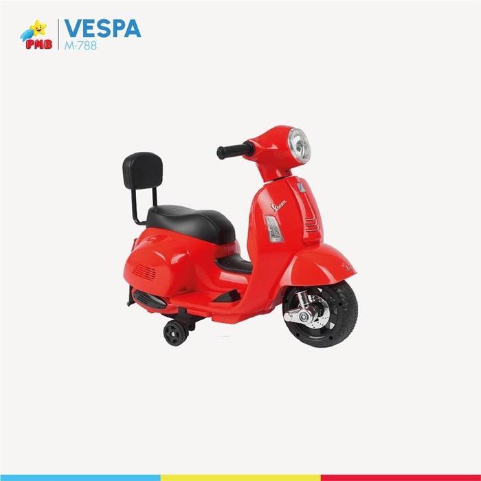 Motoran Mainan Anak PMB M-788 Vespa Mini Murah M788 Motor Cas Anak Toys Lampu - 788 Vespa Merah
