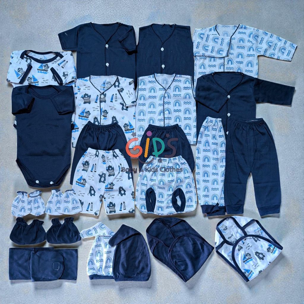 LELYSHOP Gulden Baby Baju Bayi Baru Lahir Laki-laki 28 Pcs Paketan Brojol Lengkap Set Newborn Boy