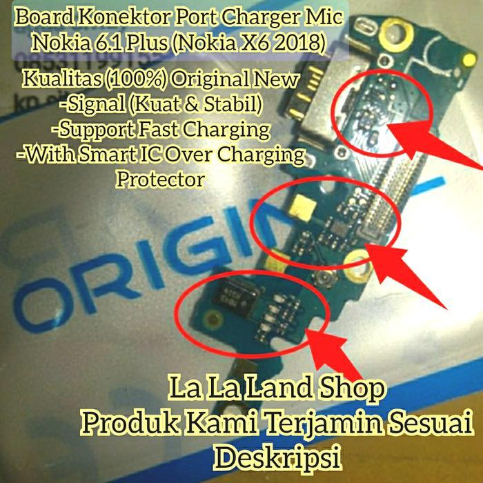 Konektor Charger Mic Sub Board Nokia X6 2018 Nokia 6.1 Plus (Original Full  Component With IC)