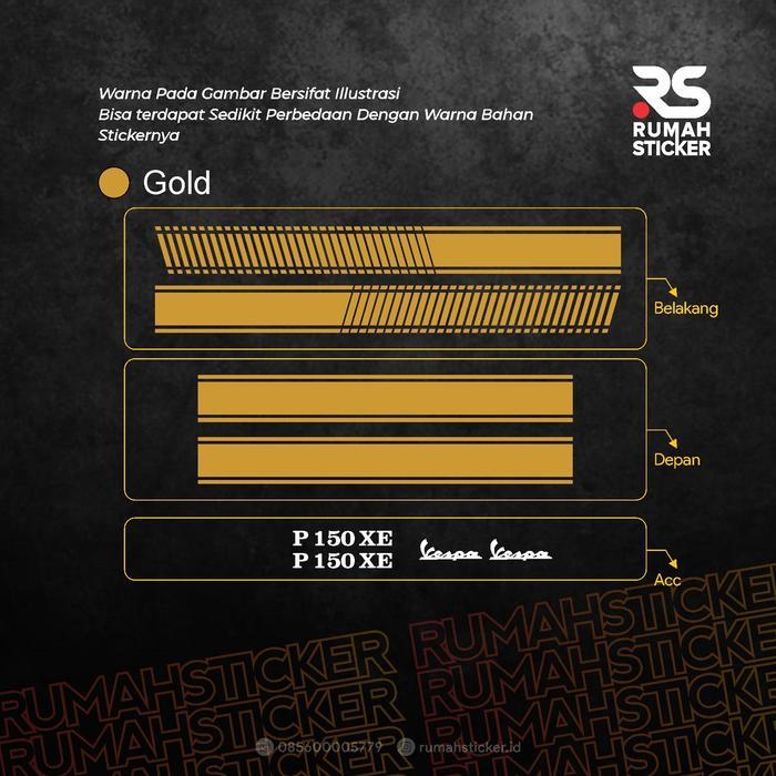 PROMO New STIKER STICKER CUTTING STRIPING UNIVERSAL VESPA PX PS EXCEL 2 TAK - Gold