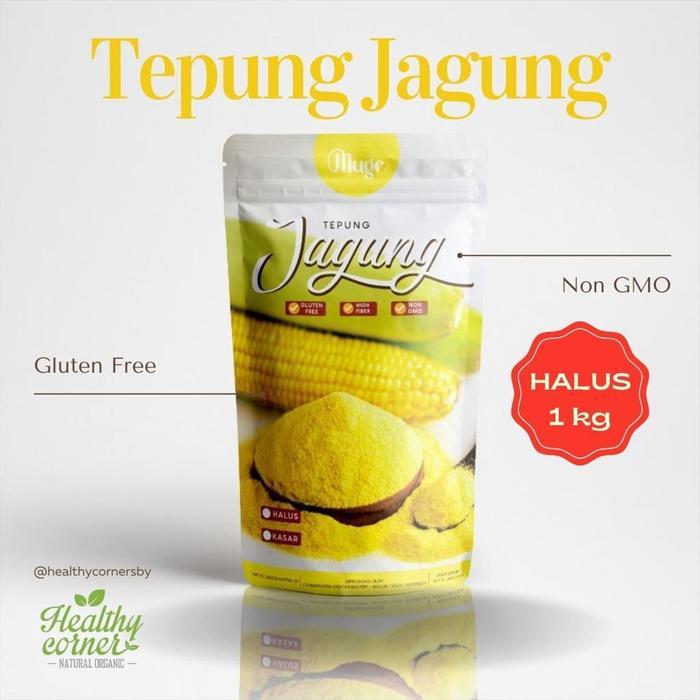 Mugo - Tepung Jagung Halus 1kg Polenta Corn Meal Gluten Free Non GMO - Tepung jagung halus