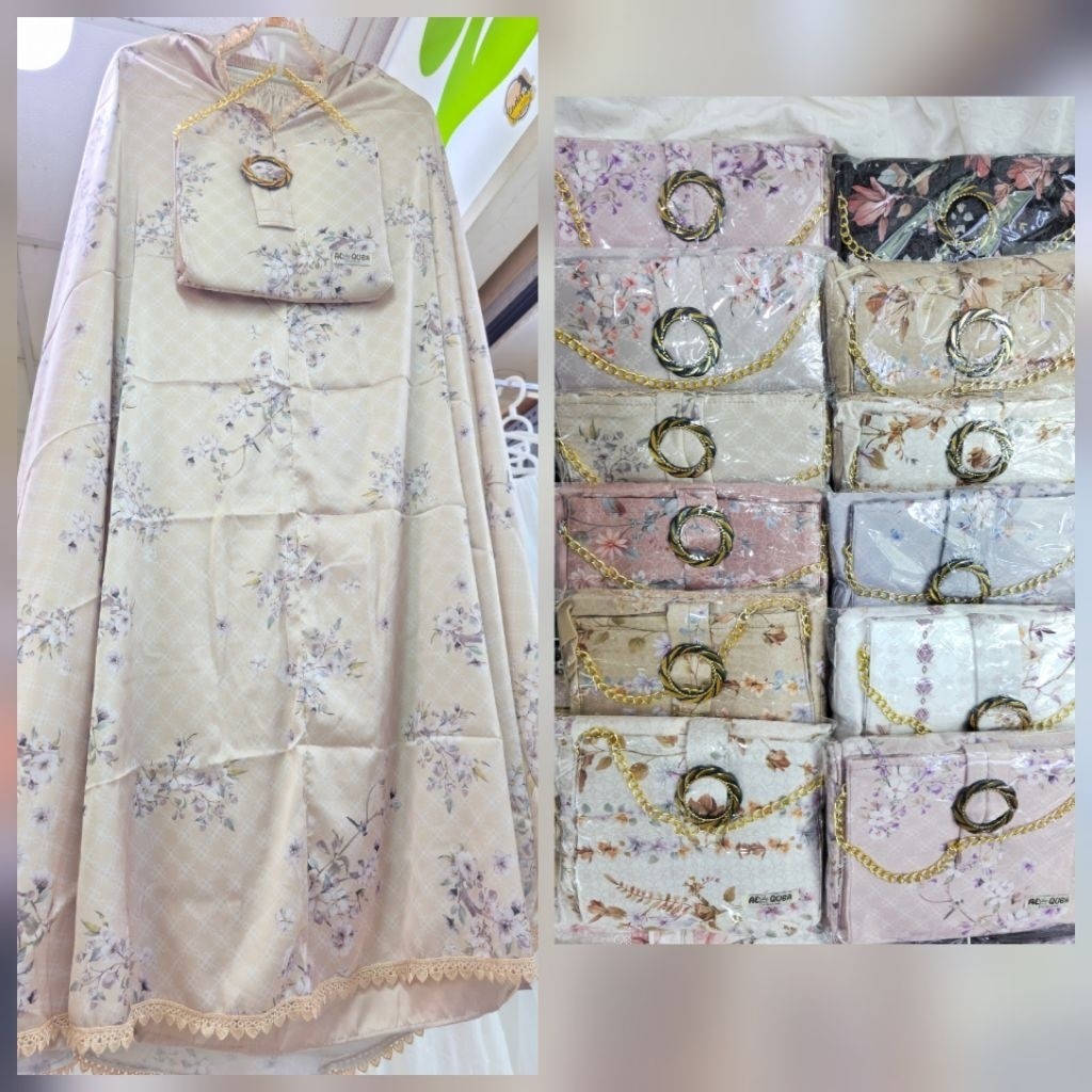 Mukena Armani Silk Premium Motif Kombinasi Rok Polos Cantik