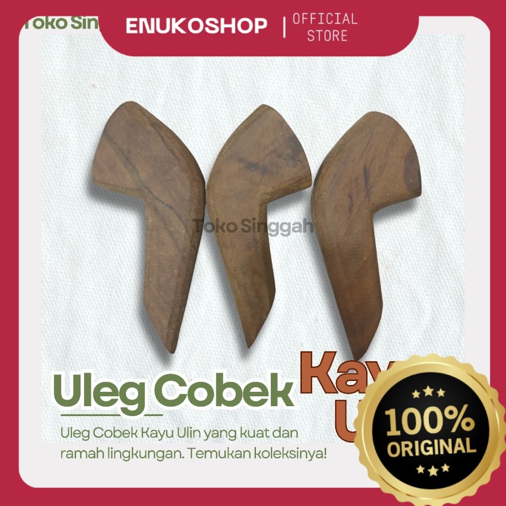 Uleg Cobek Kayu Ulin Asli Kalimantan dan Kayu Nangka – Diameter 17 cm | Ulek Tahan Lama Kokoh & Rama