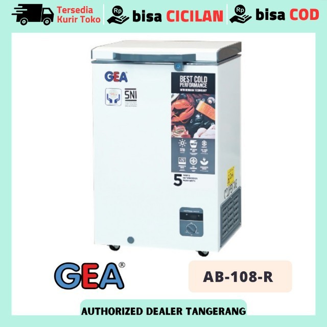 Chest Freezer Box Gea Ab-108-r Kulkas Lemari Pembeku Box 100 Liter Original Resmi