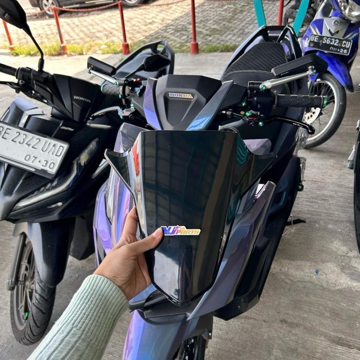 Promo Cover Dasi Buta Tameng Polos Vario 125 150 160 LED New Hitam Glossy untuk Motor Honda - Motorc