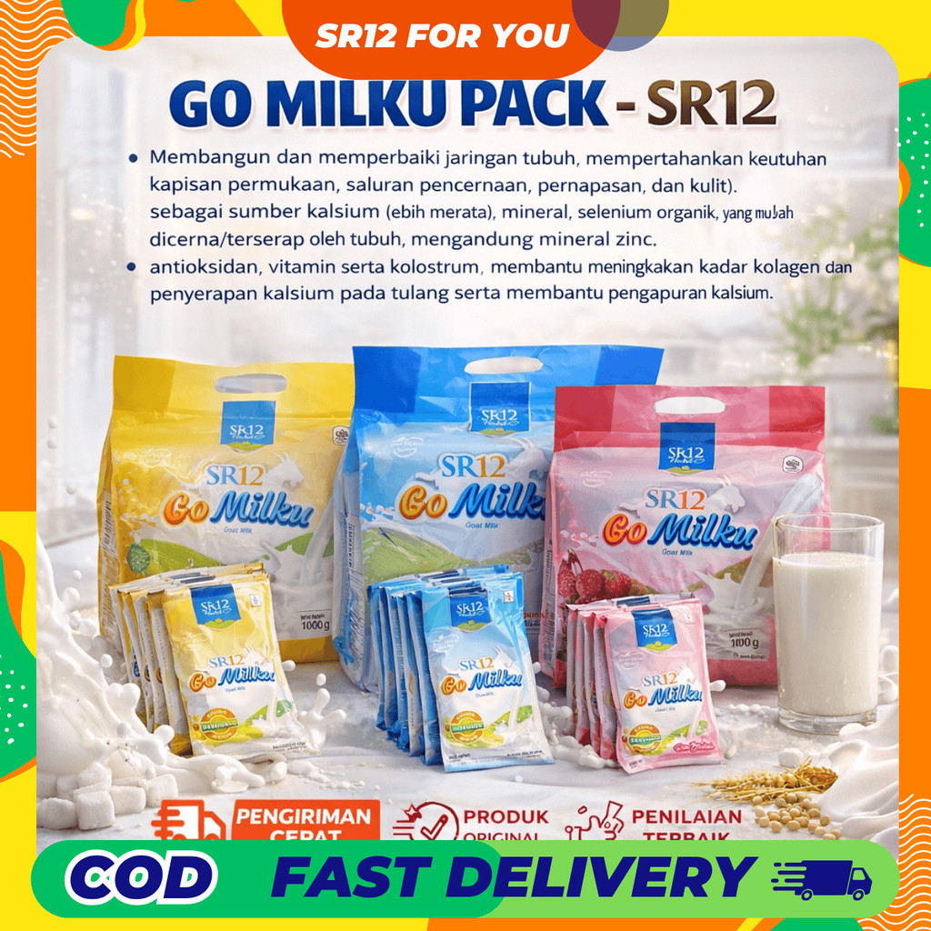 SRFY SR12 Go Milku Susu Kambing Etawa 1 kg 40 Sachet Ukuran Besar