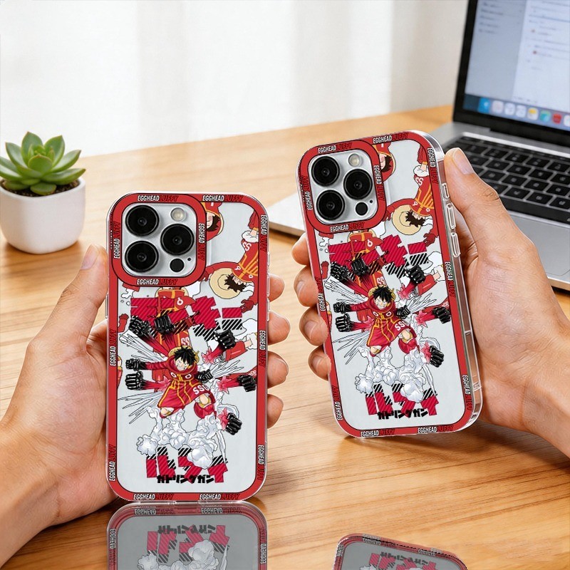 SOFTCASE CLEAR CASE BENING MOTIF LUFFY EGGHEAD PREMIUM PRO CAMERA KOMPATIBLE UNTUK REDMI 15 NOTE 14 