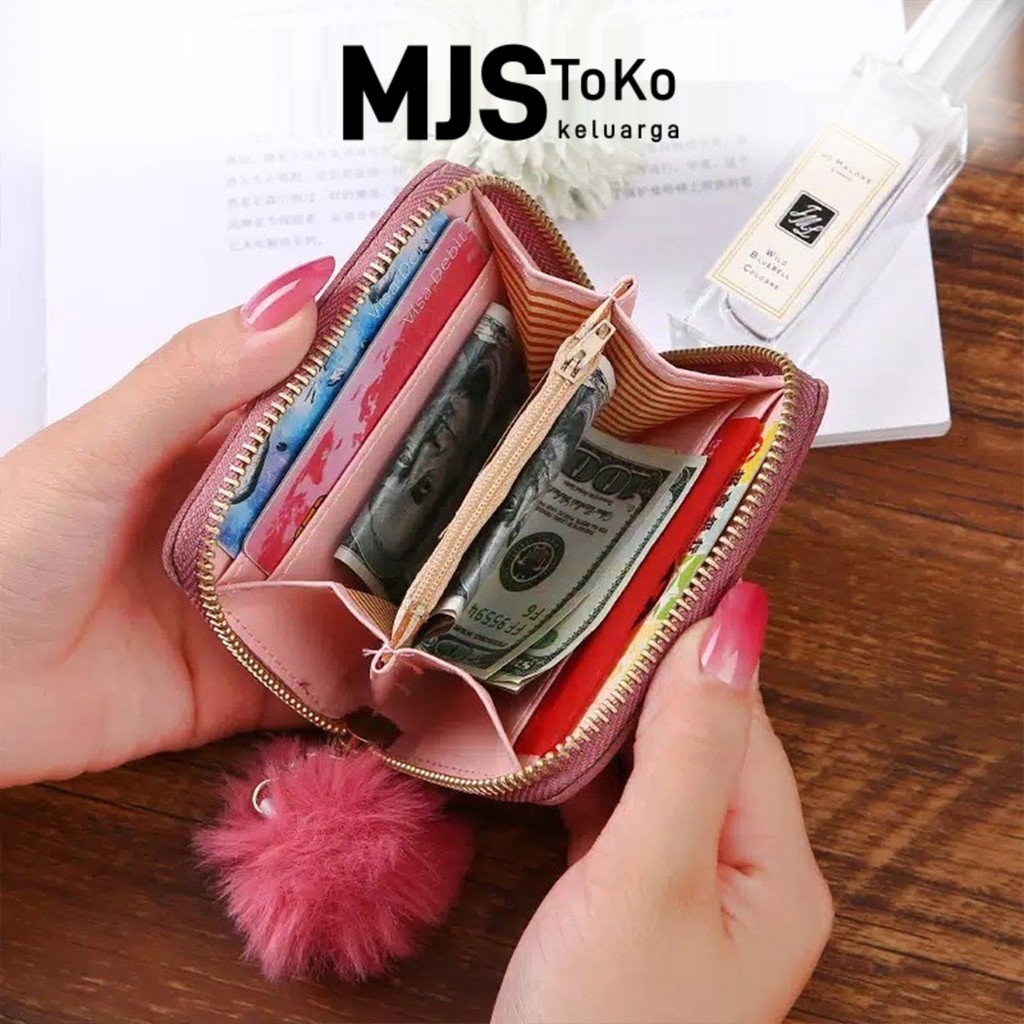 MJS toko Dompet Wanita Dompet Lipat Mini Tempat Kartu Untuk Sehari Hari Traveling Model Simpel Banya