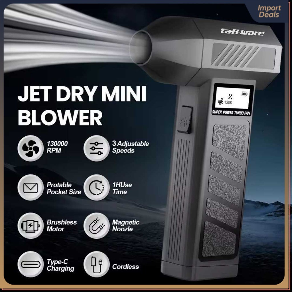 Taffware Mini Turbo Violent Air Blower Cordless Jet Portable 130000RPM - PAR-13