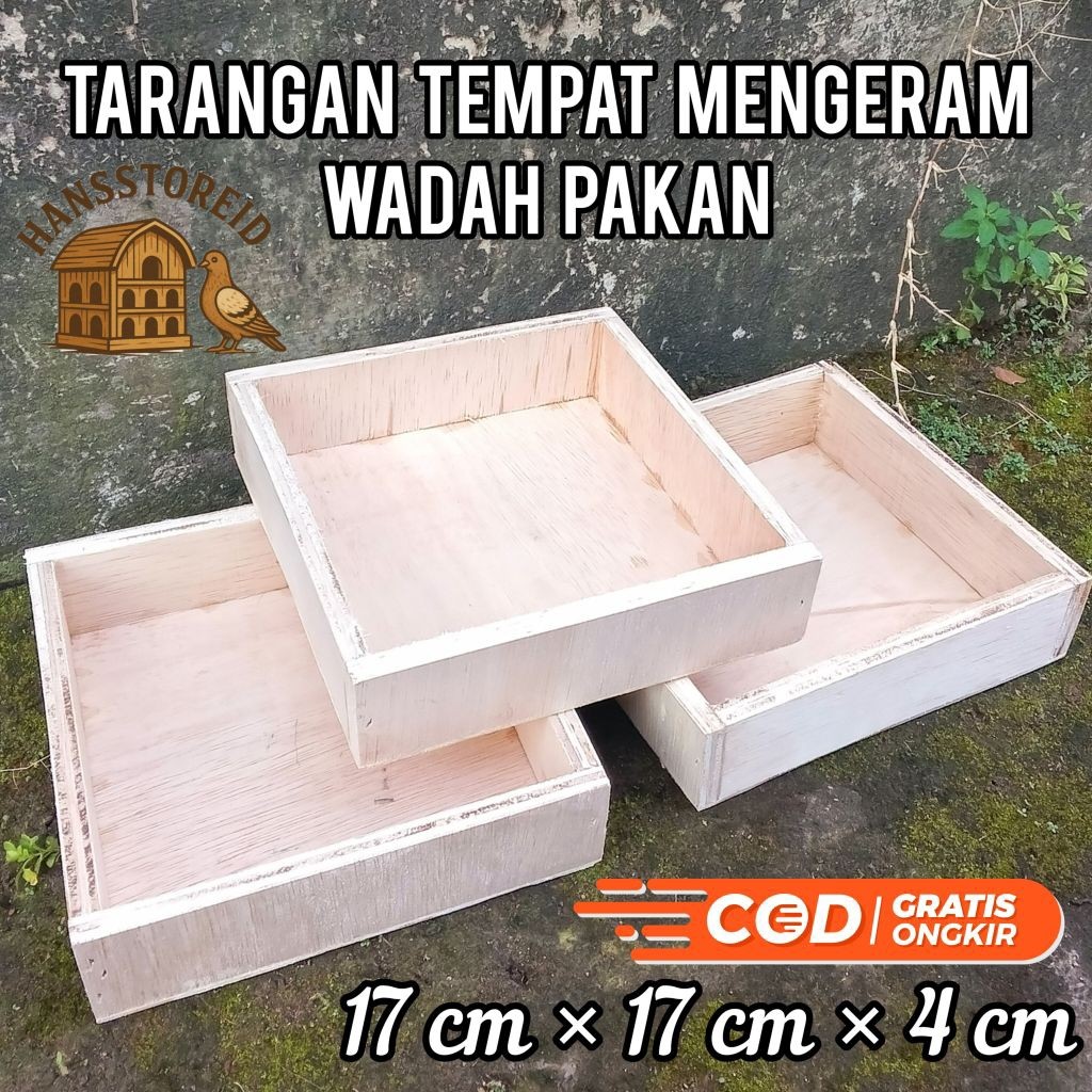 Tarangan Merpati Tempat Bertelur Merpati / Tempat Pakan Serba Guna / Wadah Pakan Kayu