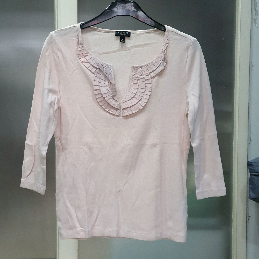 W baju wanita atasan cewek kaos blouse blus talbots pink muda preloved seken Panjang Casual Katun