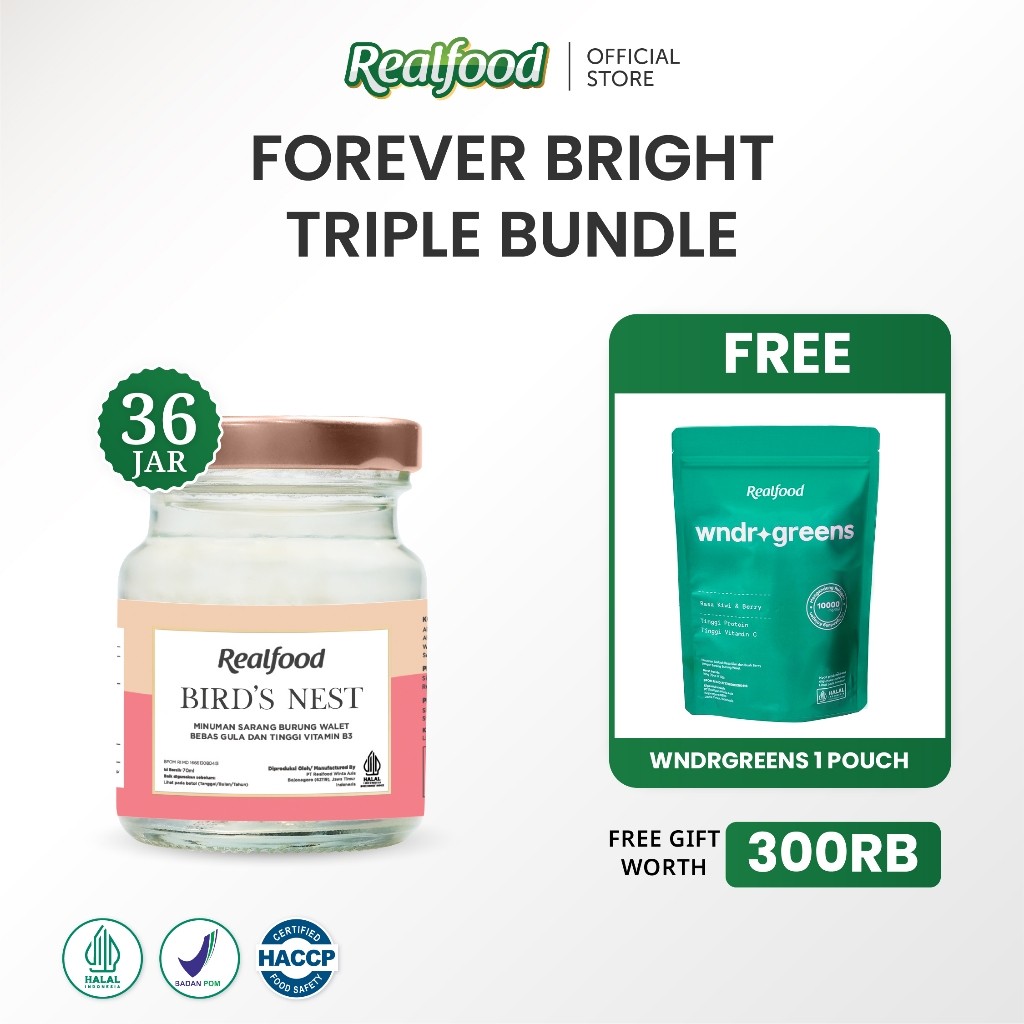Realfood Triple Bundle Forever Bright Minuman Sarang Burung Walet, 36 Jar