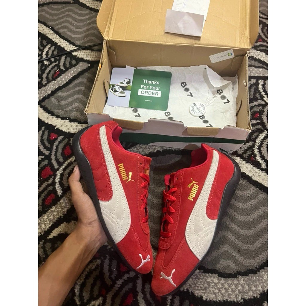 DISKON Puma Speedcat Merah Original EX 807 Garage Sepatu Pria Wanita
