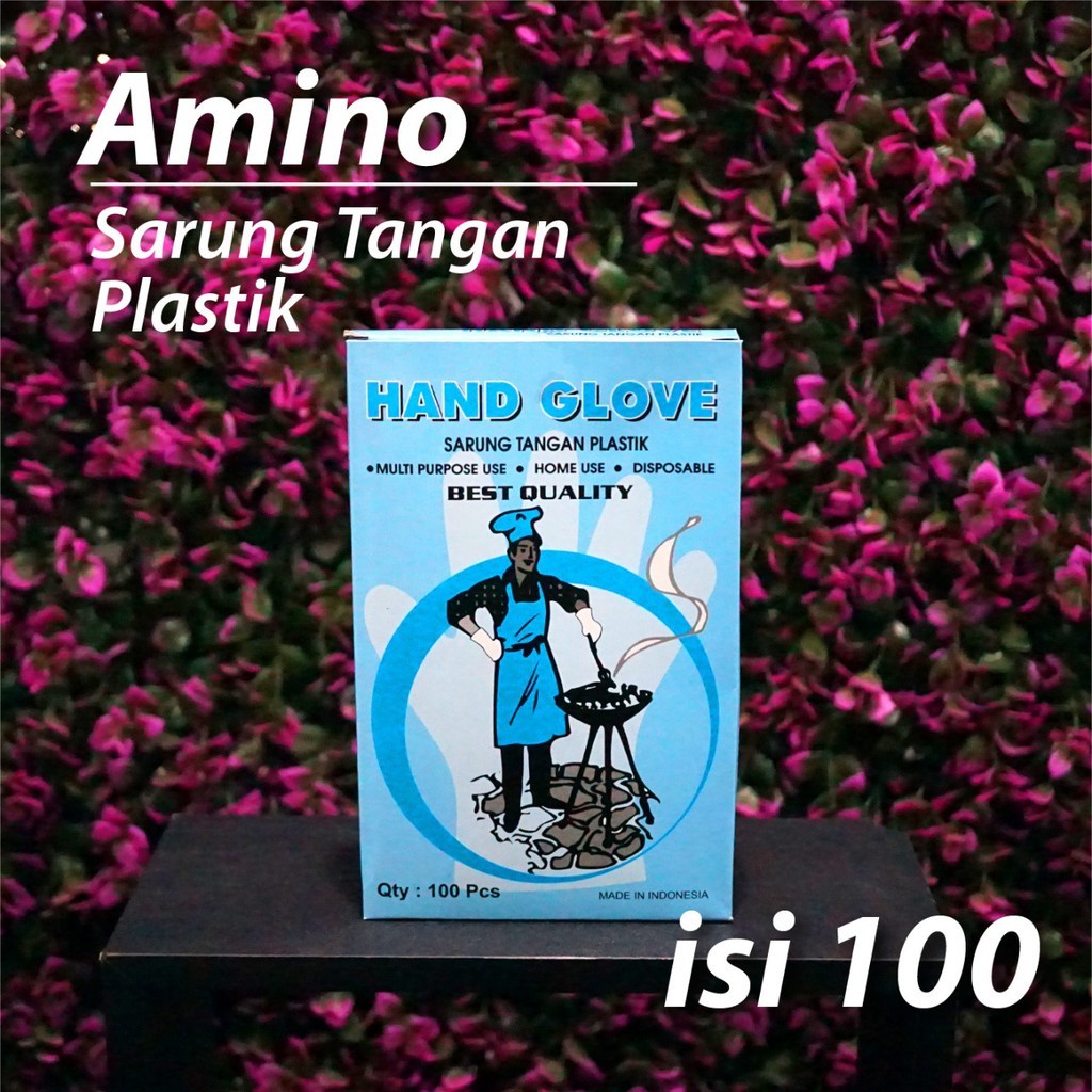 (Bekasi) Sarung Tangan Plastik Hand Glove Amino isi 100 Pcs