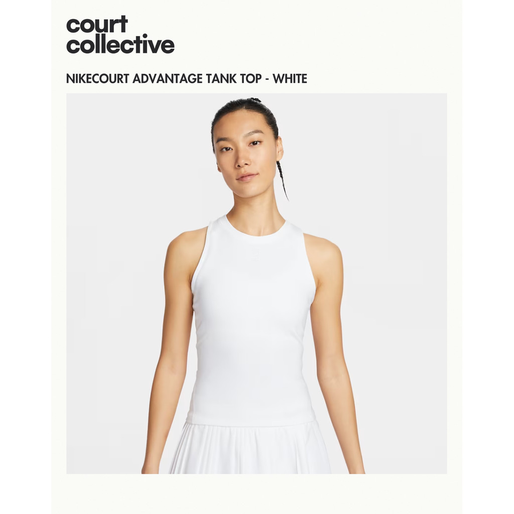 Nike Court Advantage Women's Dri-FIT Tennis Tank Top - White | Tank Top Tennis Nike Court - Putih