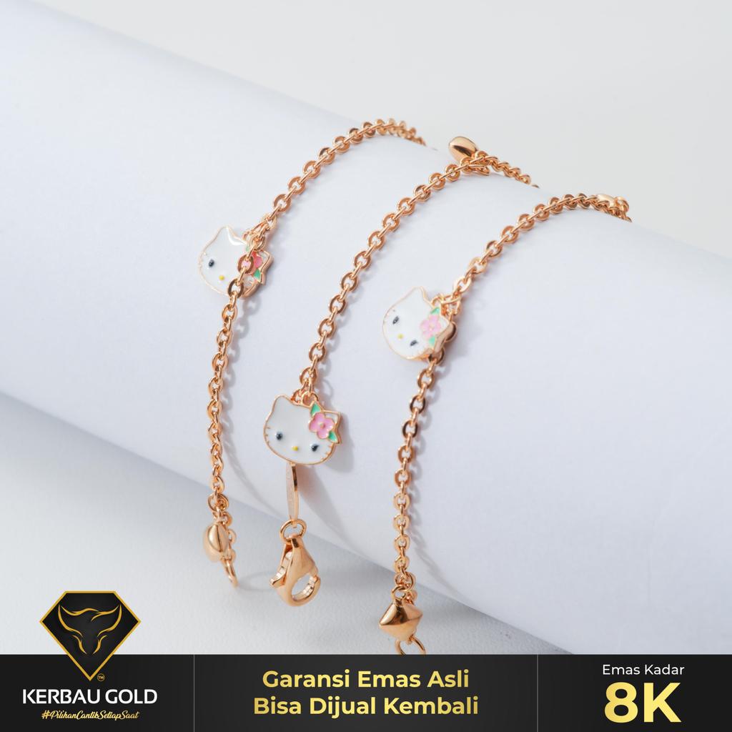 [Kerbau Gold] Gelang Anak Emas Hello Kitty 8K - Emas Asli 100%