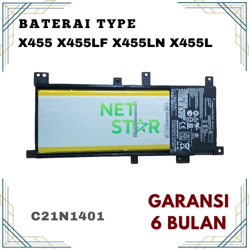 BATERAI ASUS A455 A455L A455LA A455LB A455LD A455LF A455LN -NS