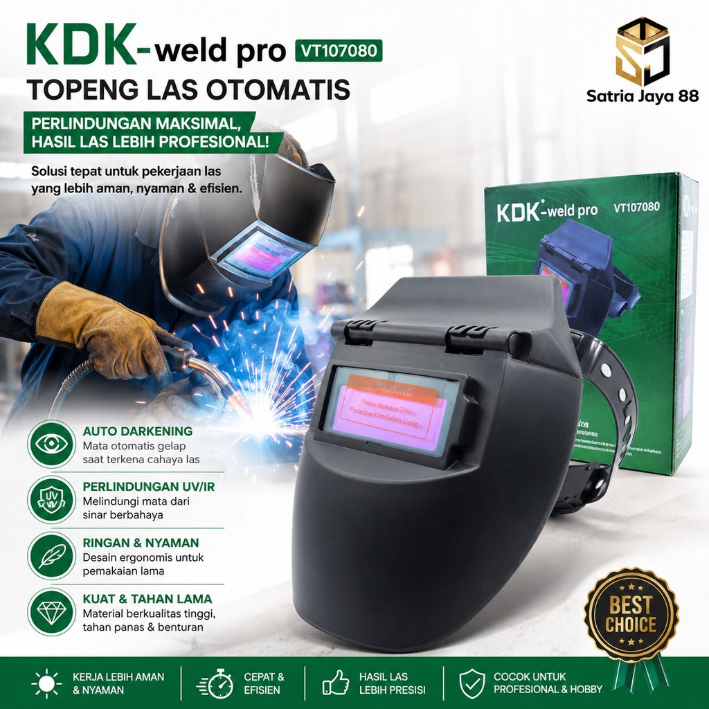 HELM LAS OTOMATIS KDK / TOPENG LAS / HELM LAS AUTO KDK / KEDOK LAS KDK