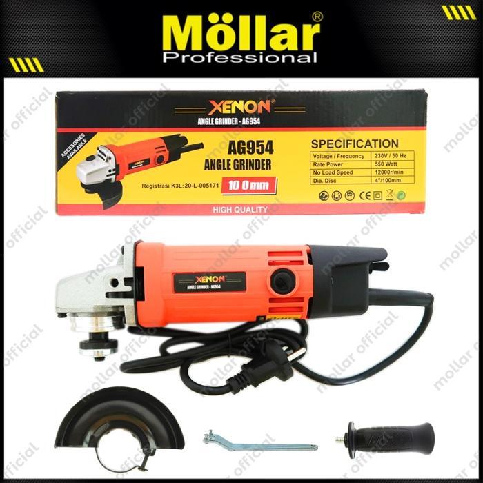 Ready XENON AG-954 Gerinda Tangan 4" - Angle Grinder 100mm - Gurinda - ORANGE XENON