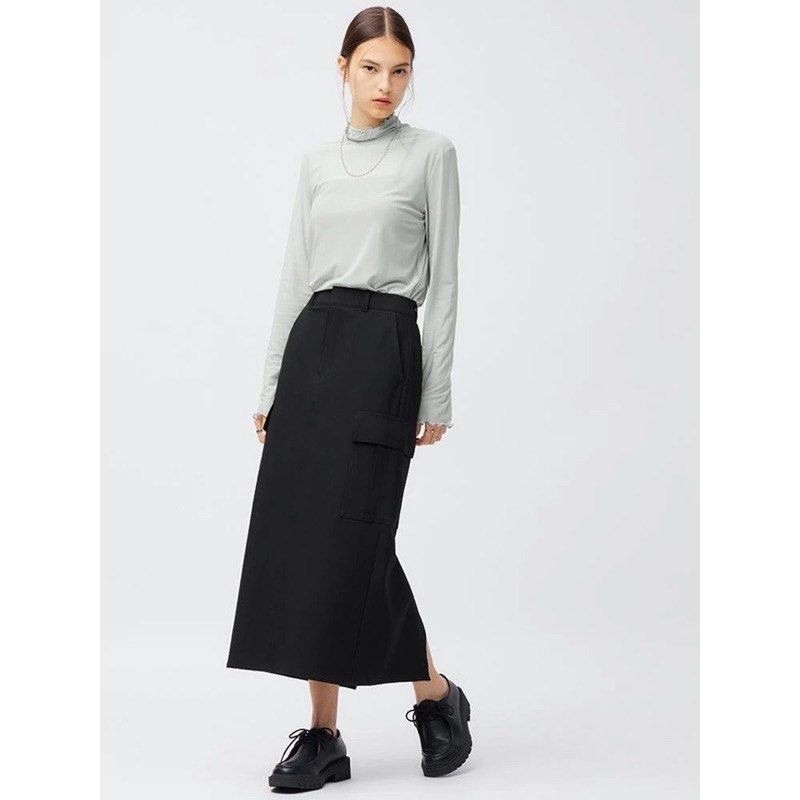 Rok Maxi Cargo Wanita GU Cargo Narrow Long Skirt - 2398