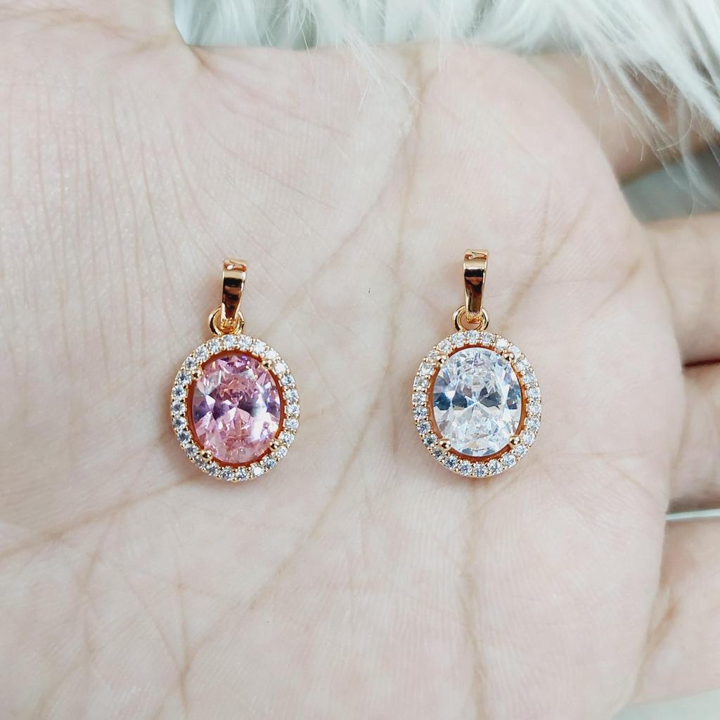 LIONTIN BATU PERMATA PUTIH&PINK LT024 Bandulan kalung cantik
