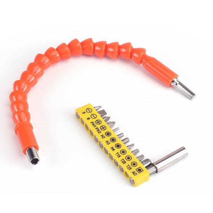 Flexible Shaft Extension Bor Obeng Set Mata Screwdriver Fleksibel untuk Mesin Bor & Reparasi Rumah T