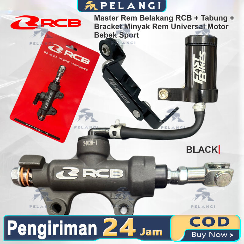 Master Rem Belakang RCB + Tabung + Bracket Minyak Rem Mufac Universal Tonjokan Semua Motor Sport Beb