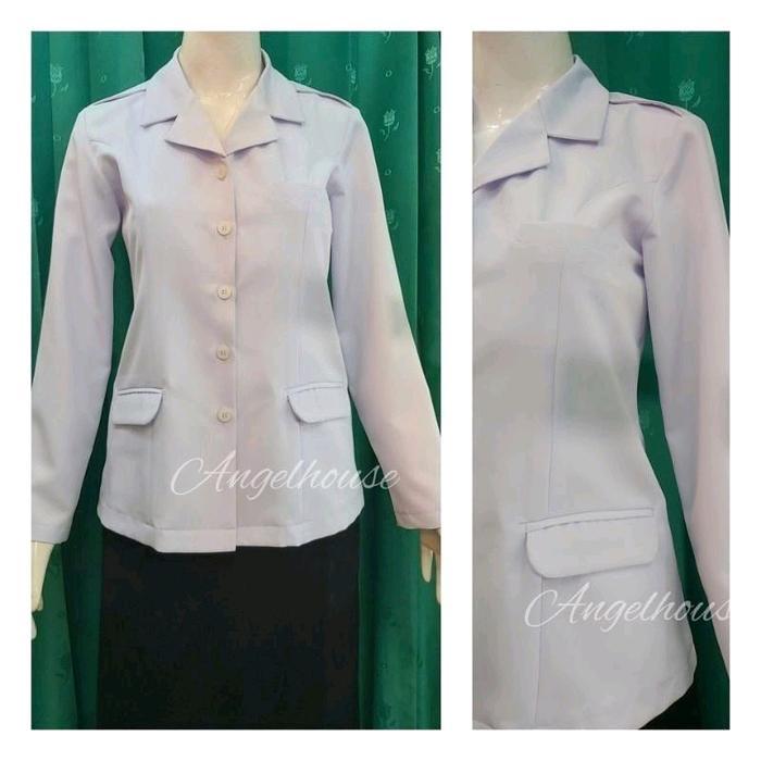 PREMIUM Seragam BAJU PDH PUTIH PPPK / ASN P3K/ ASN / PNS /GURU/DINKES PUTIH WANITA - Asn 1, XS