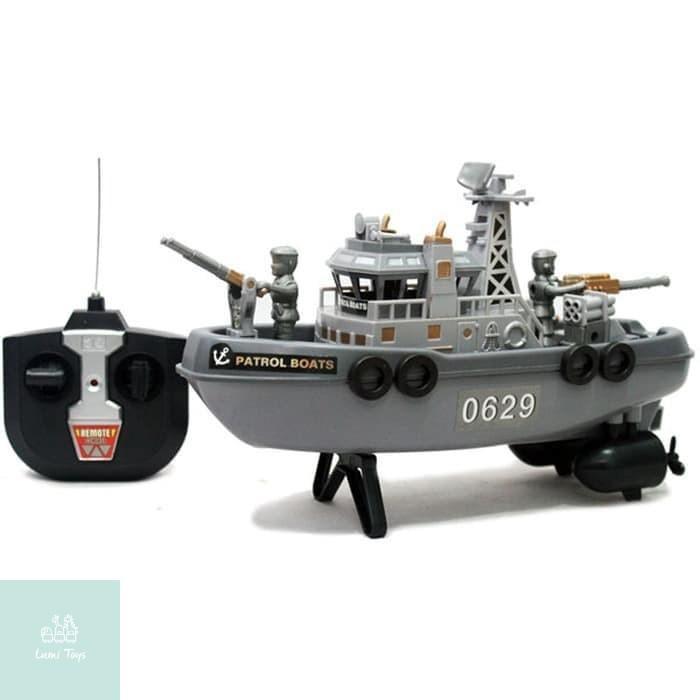 Duffytoys Mainan Remote Control Perahu Kapal Perang Marine Patrol Boat - Marine Boat RC