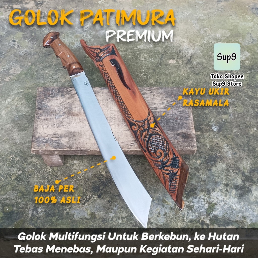 Golok Kebun Patimura DR Bahan Baja Per Asli Serbaguna