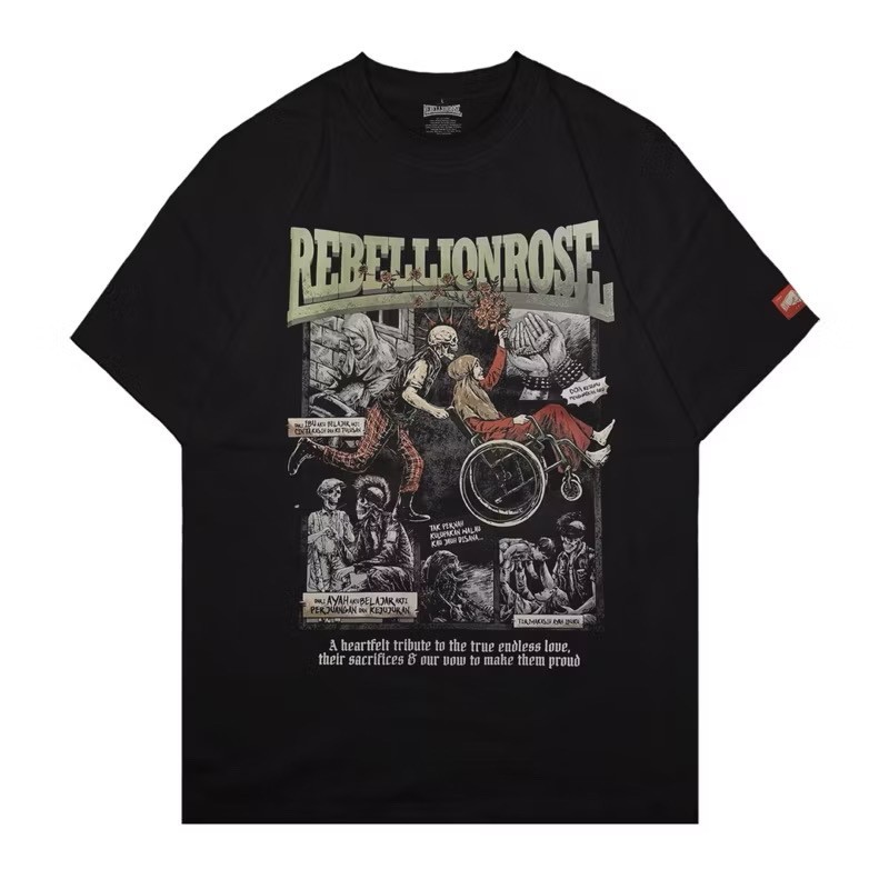 Tshirt REBELLION ROSE - TERIMAKASIH II (black) Original