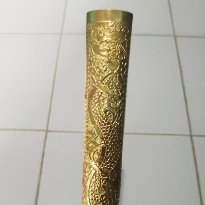 Pendok Keris Solo Kuningan Motif Ukir Naga KJ