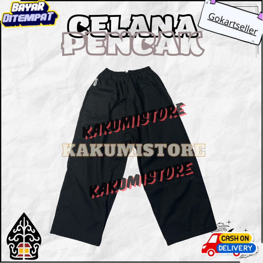 READY Celana Pencak Celana Silat Komprang Hitam Anak Dewasa GKS