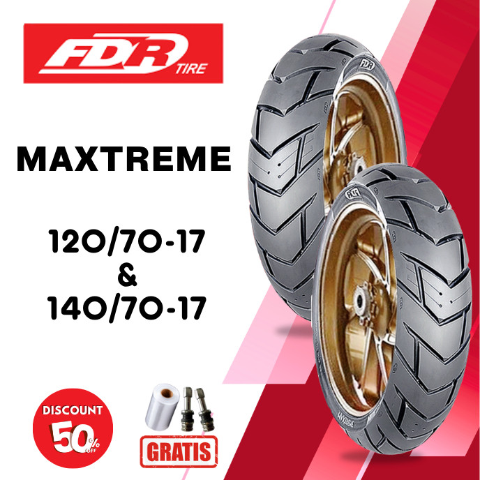 SEPASANG Ban Motor FDR MAXTREME 120/70 & 140/70 RING 17 Tubeless