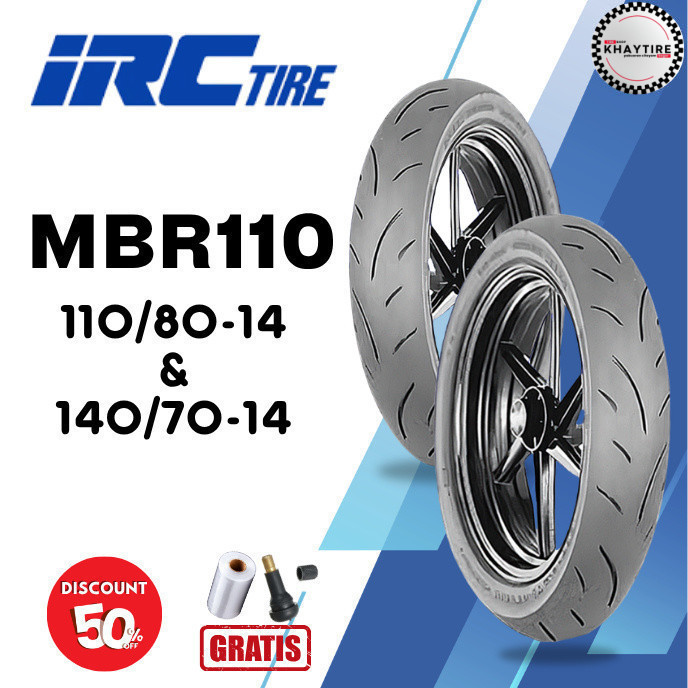 SEPASANG Ban Motor IRC MBR-110 110/80 & 140/70 RING 14 Tubeless