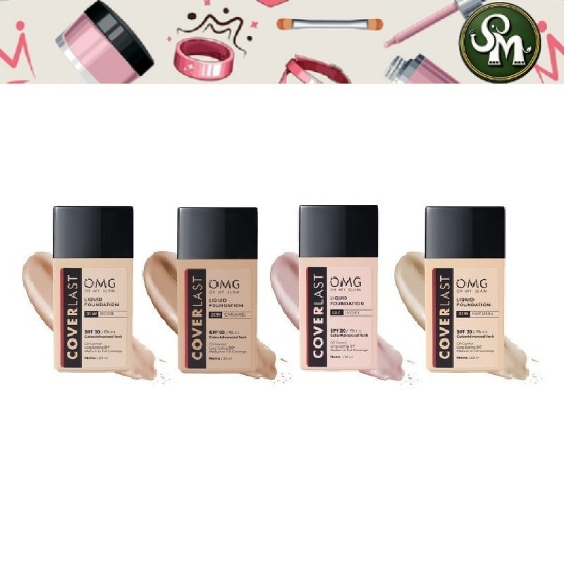 OMG Oh My Glam Coverlast Liquid Foundation Two Way Loose Compact Powder BB CC Cream
