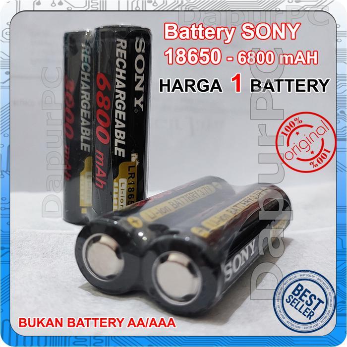 Batery 18650 SONY 6800 mAh BATERAI SENTER Type 18650 - 6800mAh