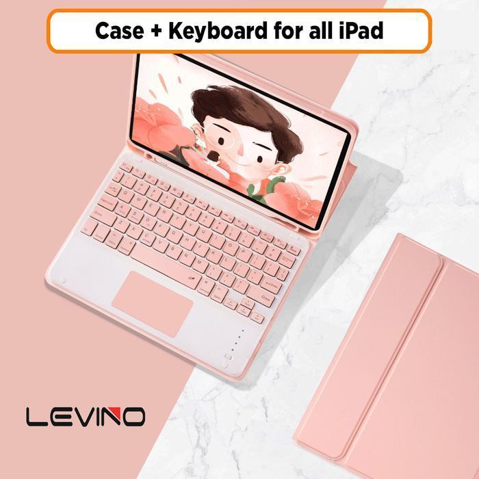 LEVINO Paket Keyboard Wireless bluetooth 2in1 Macaron Color Cases - Universal Keyboard Wireless For 