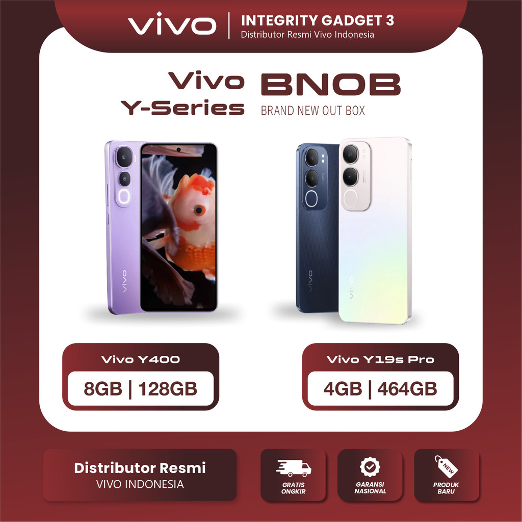 [KHUSUS UNIT BNOB] Y Series vivo Y400 4G 8/128 & vivo Y19s Pro 4/64 - Original Garansi Resmi HP Seco