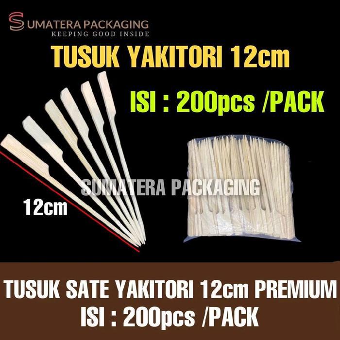 TUSUK SATE YAKITORI TUSUK DAYUNG BENDERA 12cm 15cm 20cm 25cm MEDAN GROSIR FOOD GRADE - 12cm ISI 200p